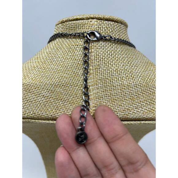 Simply Vera Wang Layered Gun Metal Necklace - Picture 9 of 10